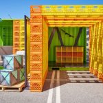 Open sided modified shipping container