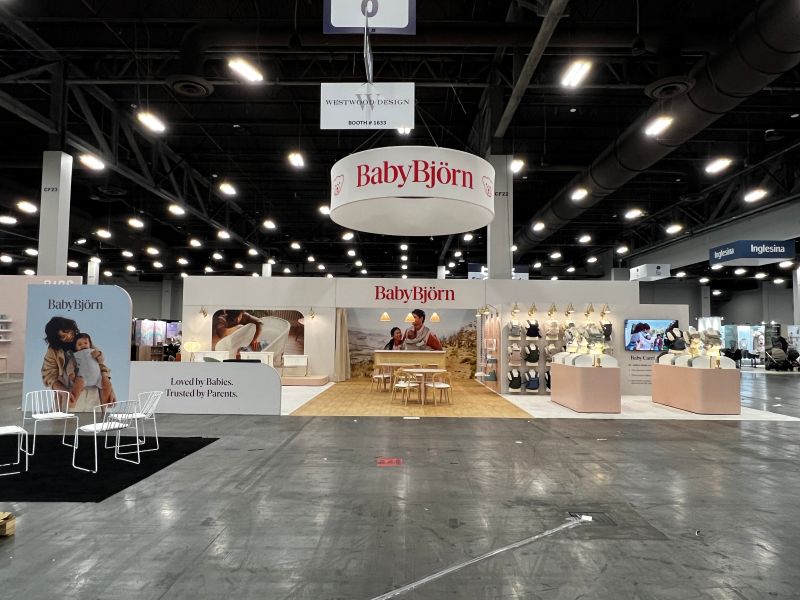 custom Baby Bjorn trade show booth